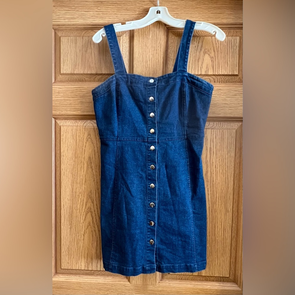 Belle Tweed Denim Jumper Dress